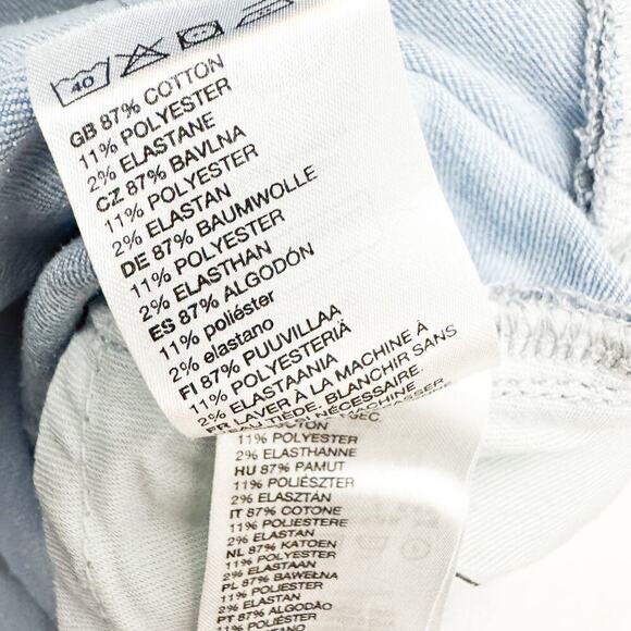 Cheap Monday Tight Pale Bllue Light Wash Skinny Denim Jeans Size 34 x 32 - Picture 8 of 9